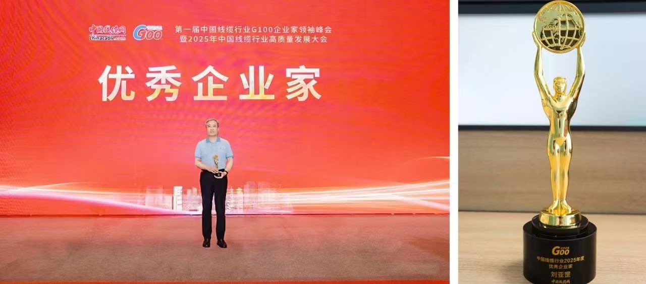 青纜副董事長總經理劉亞罡榮獲 第一屆中國線纜行業(yè)“優(yōu)秀企業(yè)家”稱號(圖2)